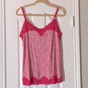 Lane Bryant Pink Animal Print Lace Cami